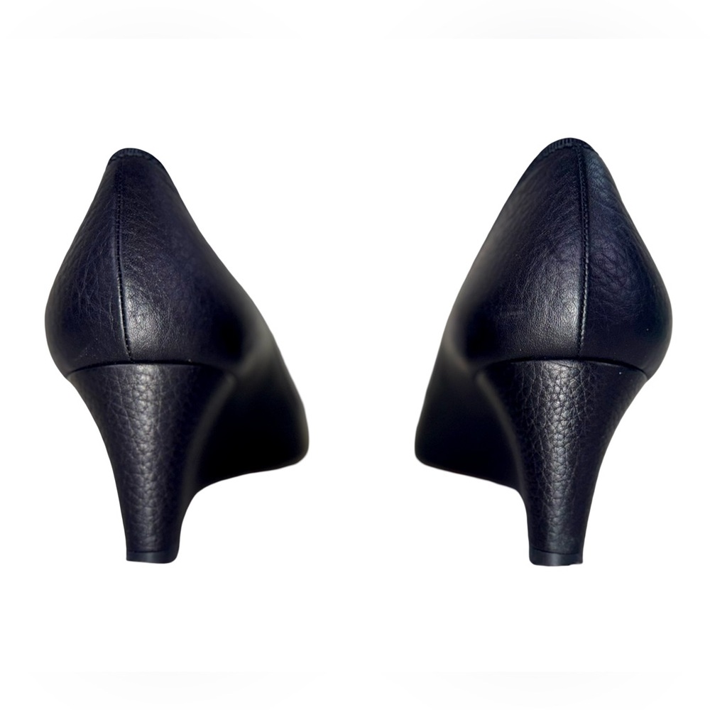 GUCCI SOHO PEEP TOE WEDGE PUMPS IN BLACK LEATHER - Picture 6 of 10